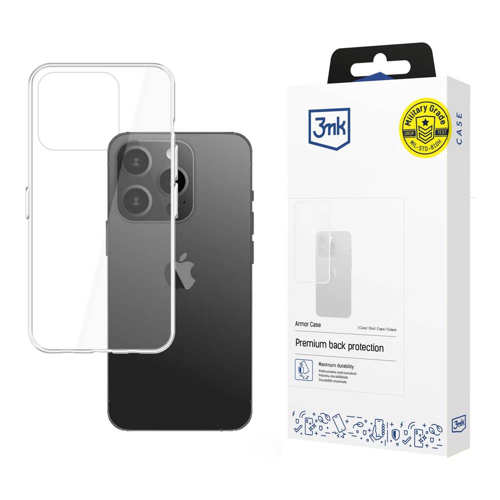ETUI APPLE IPHONE 15 PRO MAX - 3MK ARMOR CASE TRANSPARETNE