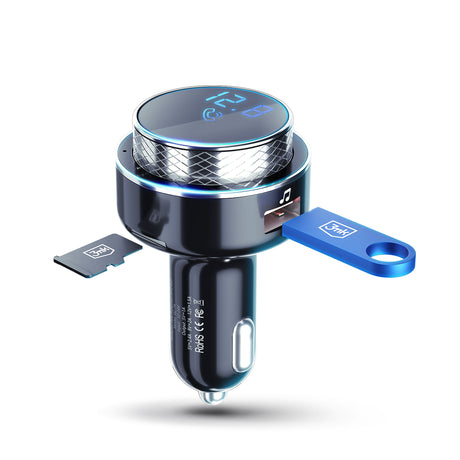 TRANSMITER FM 3MK HYPER 23W QC USB 2A BLACK/SILVER CZARNY