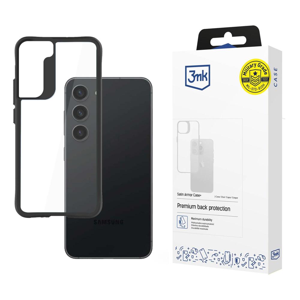 ETUI SAMSUNG GALAXY S23+ - 3MK SATIN ARMOR CASE+  CZARNE