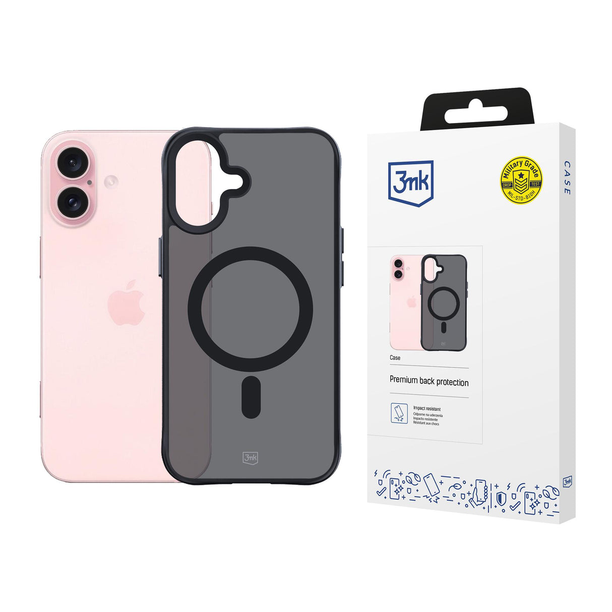 ETUI APPLE IPHONE 16 - 3MK SMOKE MAGCASE