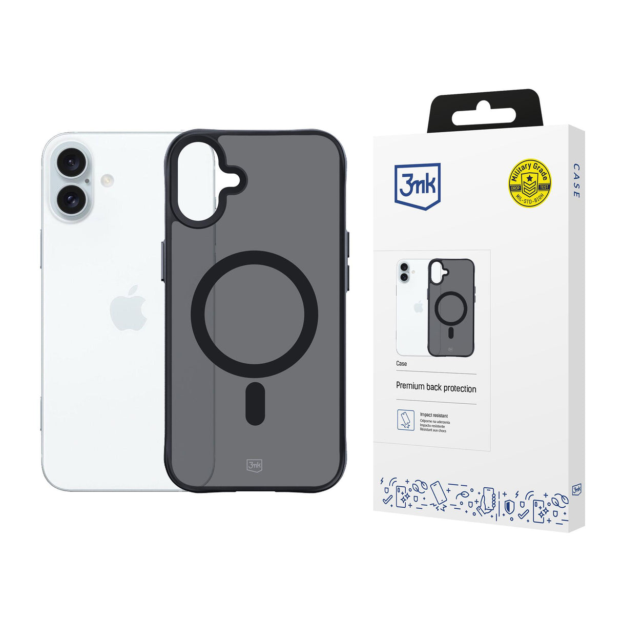 ETUI APPLE IPHONE 16 PLUS - 3MK SMOKE MAGCASE