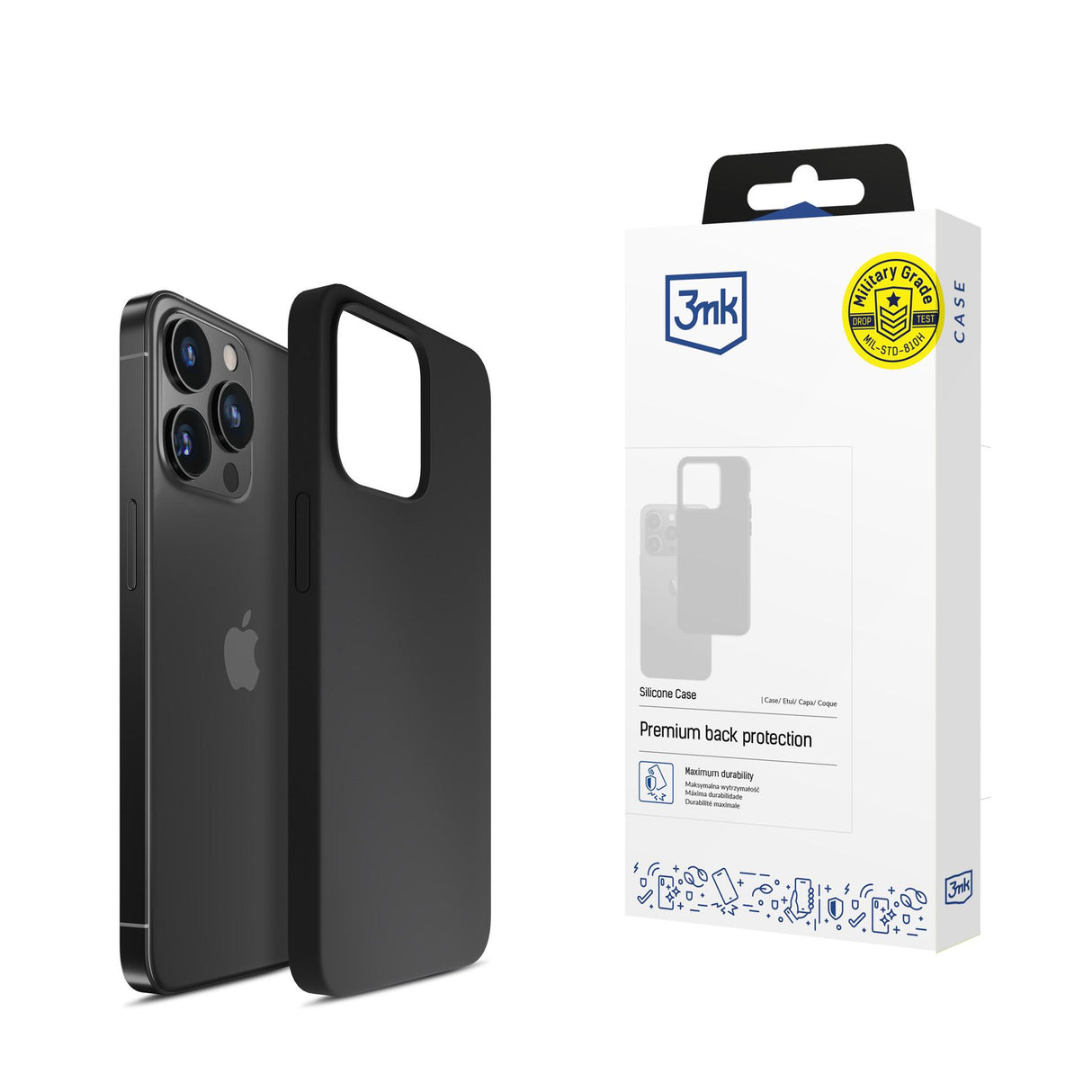 ETUI APPLE IPHONE 16 PRO - 3MK SILICONE CASE CZARNE