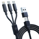 KABEL 3W1 3MK HYPER CABLE 3IN1 A/C TO C/MICRO/LIGHTNING 1.5M BLACK CZARNY