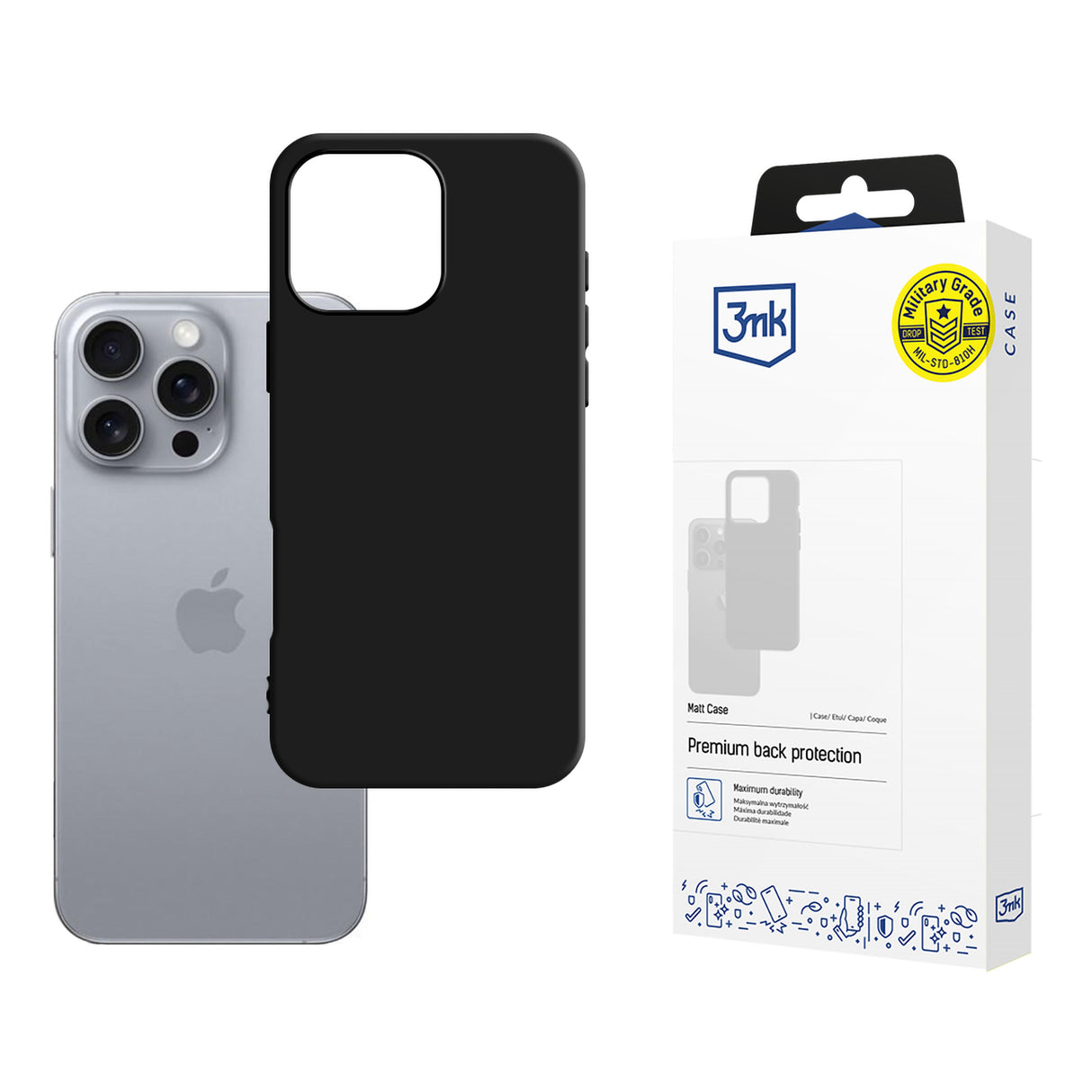 ETUI APPLE IPHONE 16 PRO MAX - 3MK MATT CASE CZARNE