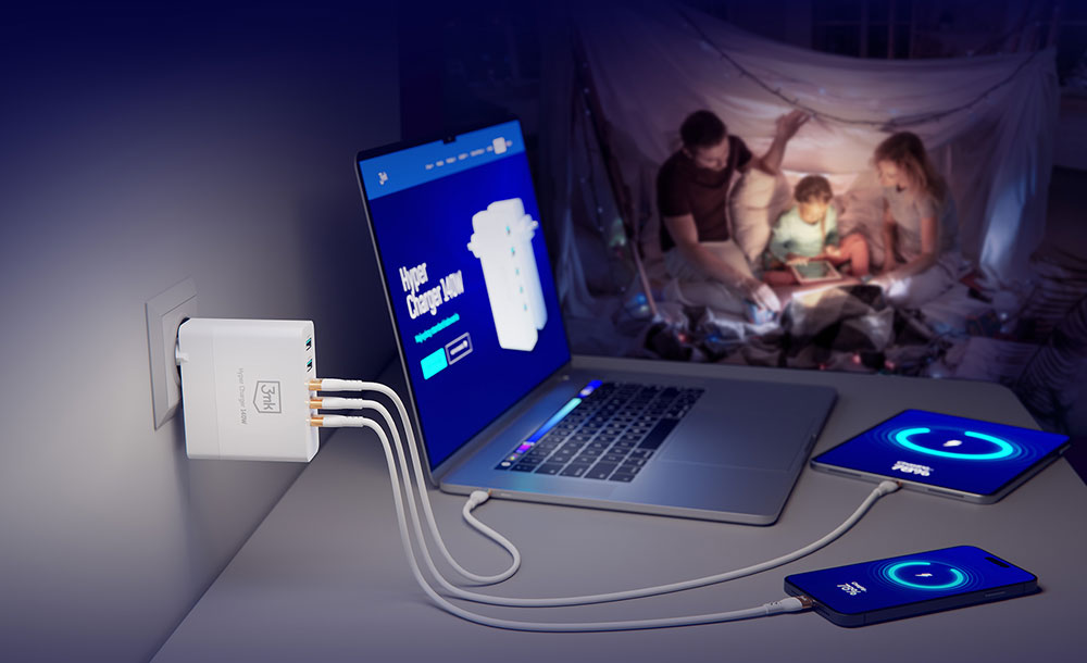 ŁADOWARKA SIECIOWA 3MK HYPER CHARGER 140W BIAŁA