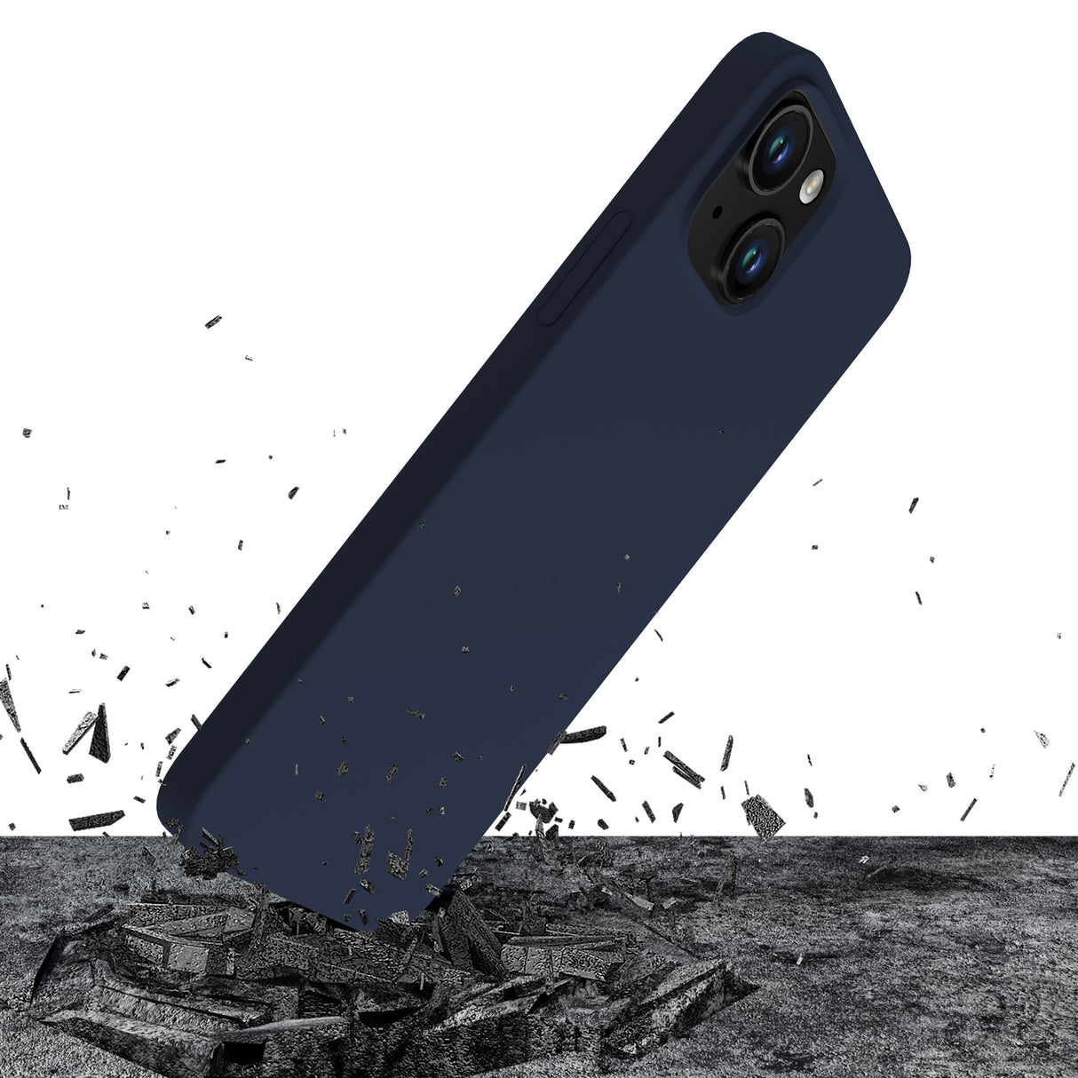 ETUI APPLE IPHONE 15 - 3MK SILICONE CASE DARK NAVY GRANATOWE