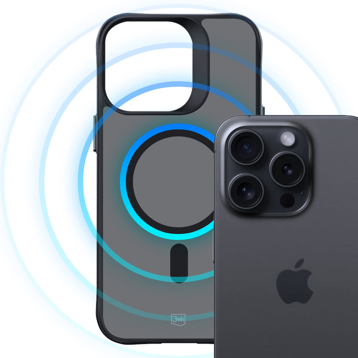 ETUI APPLE IPHONE 15 PRO - 3MK SMOKE MAGCASE