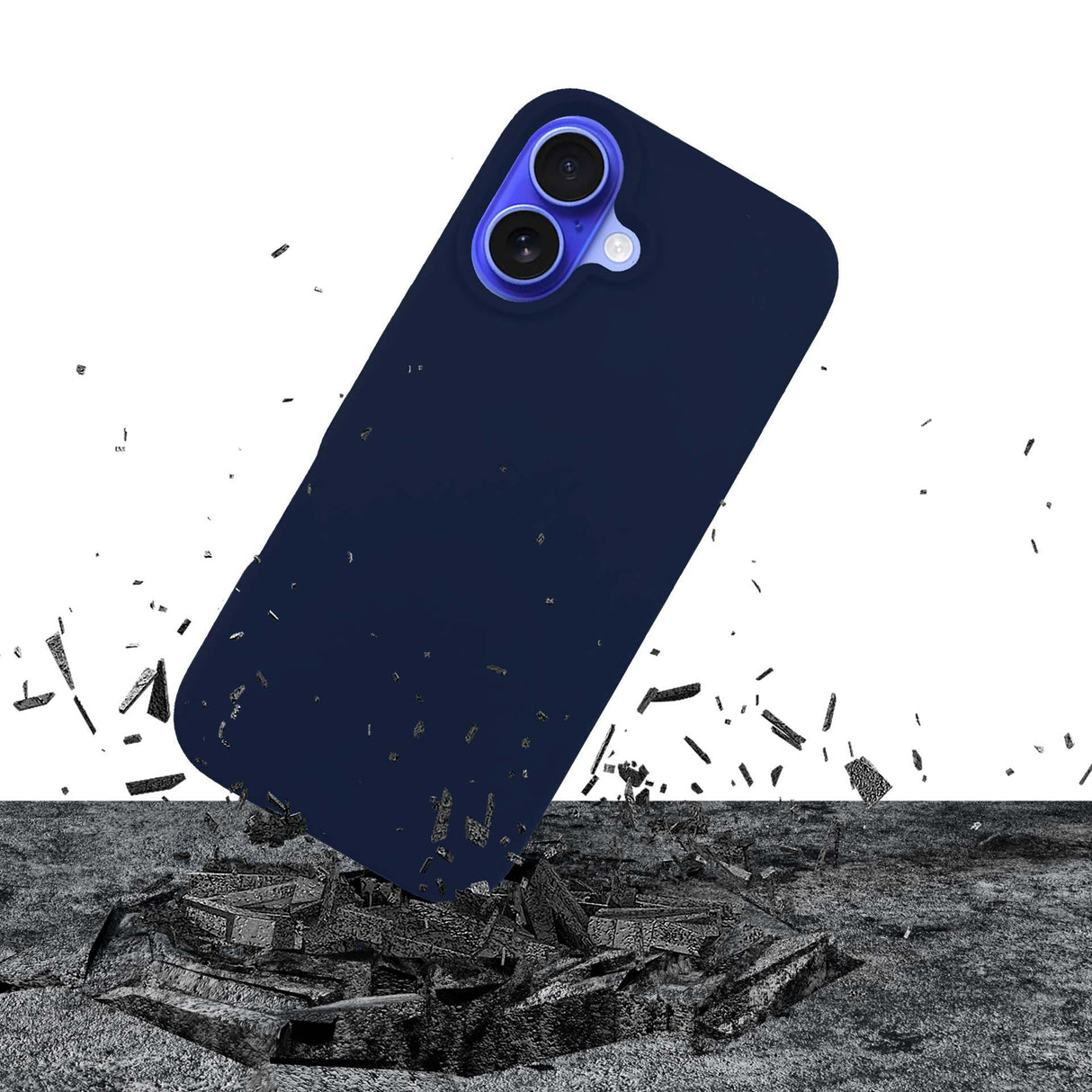 ETUI APPLE IPHONE 16 - 3MK SILICONE CASE DARK NAVY GRANATOWE