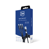 KABEL 3W1 3MK HYPER CABLE 3IN1 A/C TO C/MICRO/LIGHTNING 1.5M BLACK CZARNY