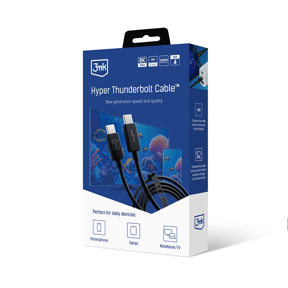 KABEL 3MK HYPER THUNDERBOLT CABLE 240W CZARNY