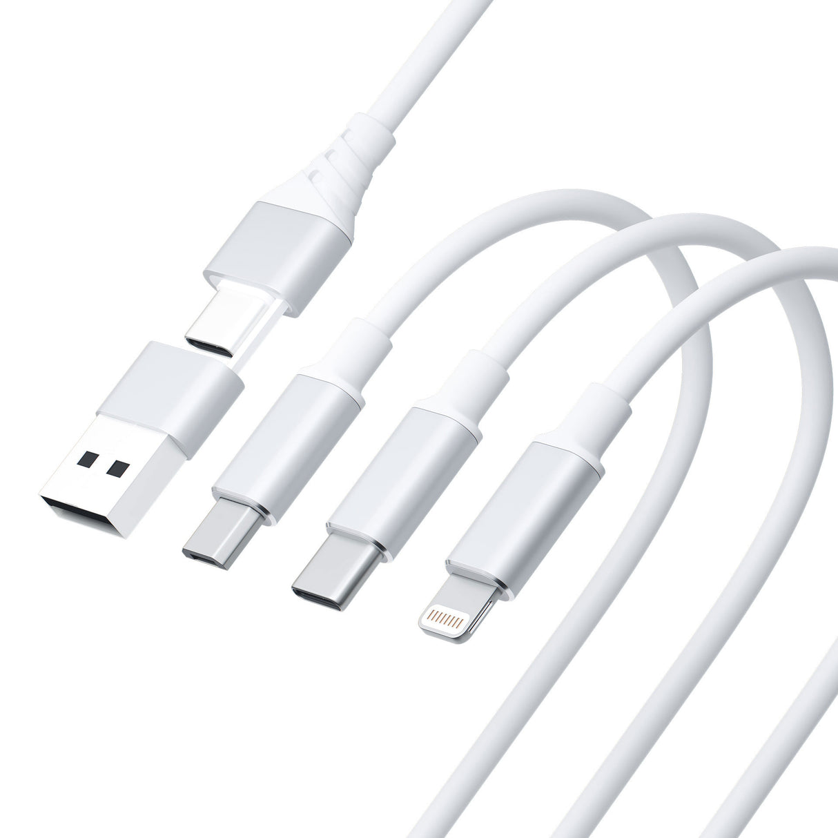 KABEL 3W1 3MK HYPER CABLE 3IN1 A/C TO C/MICRO/LIGHTNING 1.5M WHITE BIAŁY