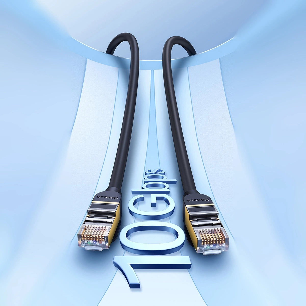 BASEUS SPEED SEVEN SZYBKI KABEL SIECIOWY RJ45 10GBPS 5M CZARNY (WKJS010501)