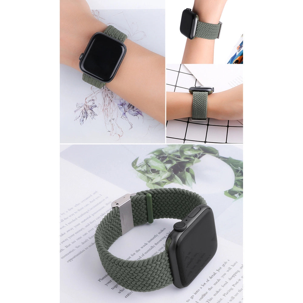 PASEK STRAP FABRIC OPASKA DO WATCH 9 / 8 / 7 / 6 / SE / 5 / 4 / 3 / 2 (41MM / 40MM / 38MM) PLECIONY MATERIAŁOWY BRANSOLETKA DO ZEGARKA WZÓR 2