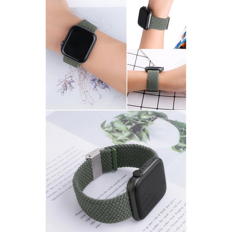 PASEK STRAP FABRIC OPASKA DO WATCH 9 / 8 / 7 / 6 / SE / 5 / 4 / 3 / 2 (41MM / 40MM / 38MM) PLECIONY MATERIAŁOWY BRANSOLETKA DO ZEGARKA NIEBIESKI
