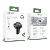 ŁADOWARKA SAMOCHODOWA ACEFAST 66W 2X USB TYP C / USB, PPS POWER DELIVERY QUICK CHARGE 4.0 AFC FCP SCP CZARNA B3 BLACK