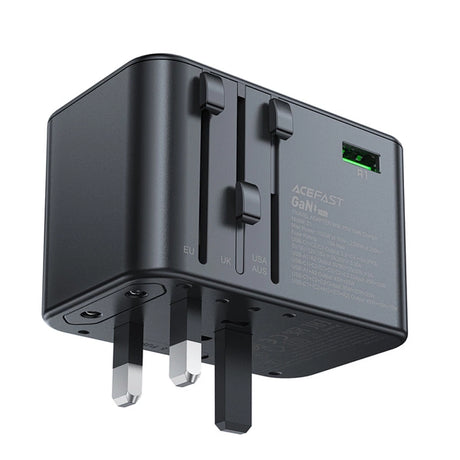 ADAPTER ŁADOWARKA PODRÓŻNA ACEFAST Z1 GAN 75W PD 3X USB-C 2X USB-A - CZARNY