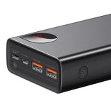 BASEUS ADAMAN POWERBANK 2X USB / 1X USB TYP C / 1X MICRO USB 20000MAH 65W QUICK CHARGE 3.0 POWER DELIVERY CZARNY (PPIMDA-D01)