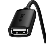 BASEUS AIRJOY KABEL PRZEDŁUŻACZ PRZEWÓD USB 2.0 MĘSKI - USB 2.0 ŻEŃSKI 1.5M CZARNY