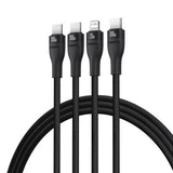 BASEUS KABEL FLASH SERIES 3 3W1 FAST CHARGING TYPE-C TO C+C+L 100W 1.5M CZARNY