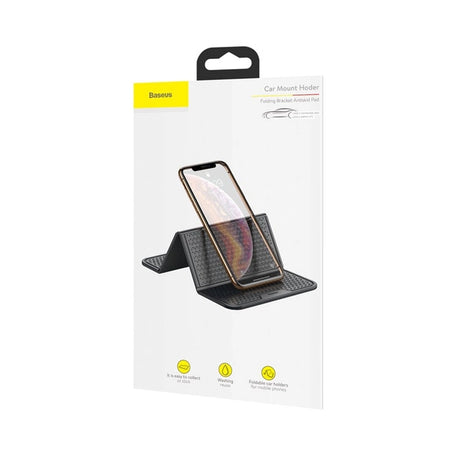 BASEUS FOLDING BRACKET ANTISKID PAD SKŁADANA SAMOPRZYLEPNA MATA ANTYPOŚLIZGOWA PODSTAWKA NANOPAD CZARNY (SUWNT-01)