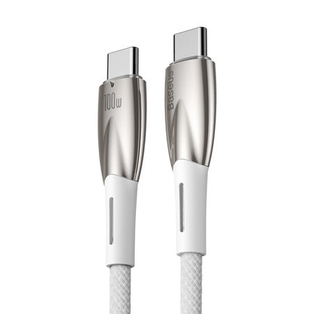 BASEUS GLIMMER KABEL USB-C TYPE-C POWER DELIVERY 100W 1M BIAŁY