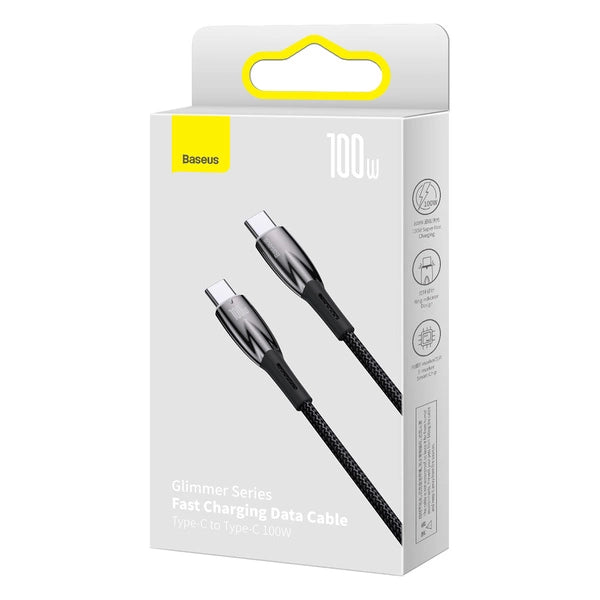 BASEUS GLIMMER KABEL USB-C TYPE-C POWER DELIVERY 100W 2M CZARNY