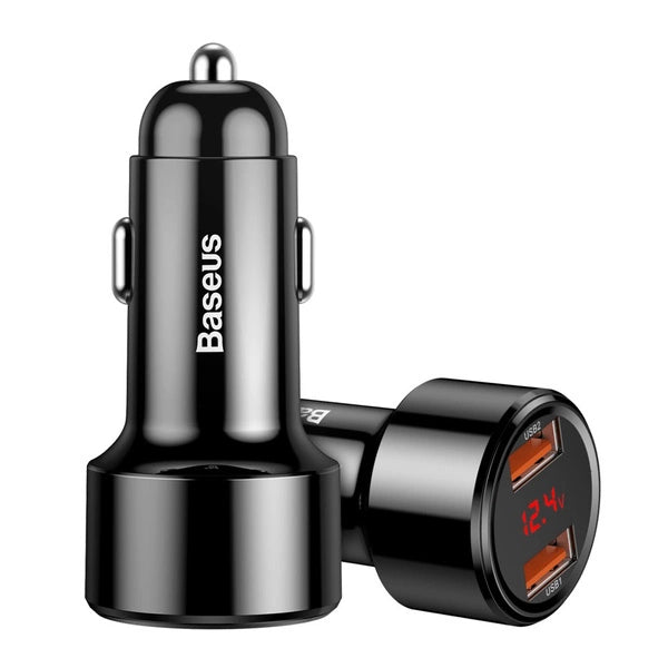BASEUS MAGIC SERIES DUAL QC - ŁADOWARKA SAMOCHODOWA QUICK CHARGE 3.0 2X USB 45W 6A CZARNY (CCMLC20A-01)