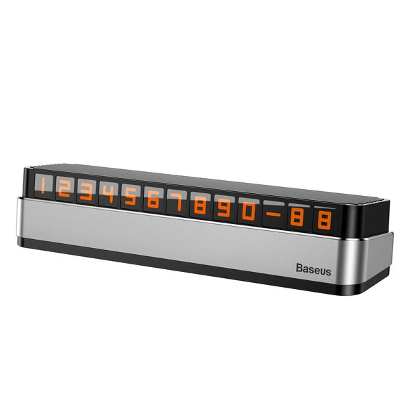 BASEUS MOONLIGHT BOX SERIES PARKINGOWA TABLICZKA Z NUMEREM TELEFONU SREBRNY