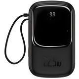 BASEUS QPOW PRO POWER BANK 20000MAH 22.5W Z WBUDOWANYM KABLEM USB-C I SZYBKIM ŁADOWANIEM CZARNY