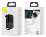 BASEUS QPOW PRO POWER BANK 20000MAH 22.5W Z WBUDOWANYM KABLEM USB-C I SZYBKIM ŁADOWANIEM CZARNY