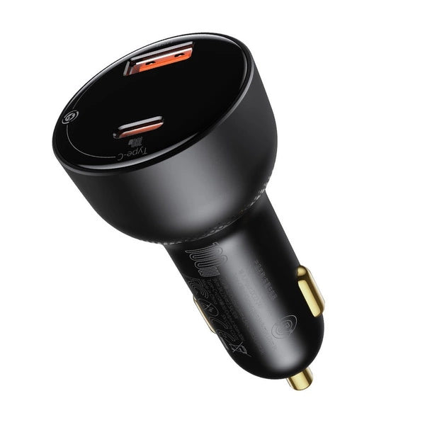 BASEUS ŁADOWARKA SAMOCHODOWA SUPERME PD 100W 1X USB 1X USB-C CZARNA