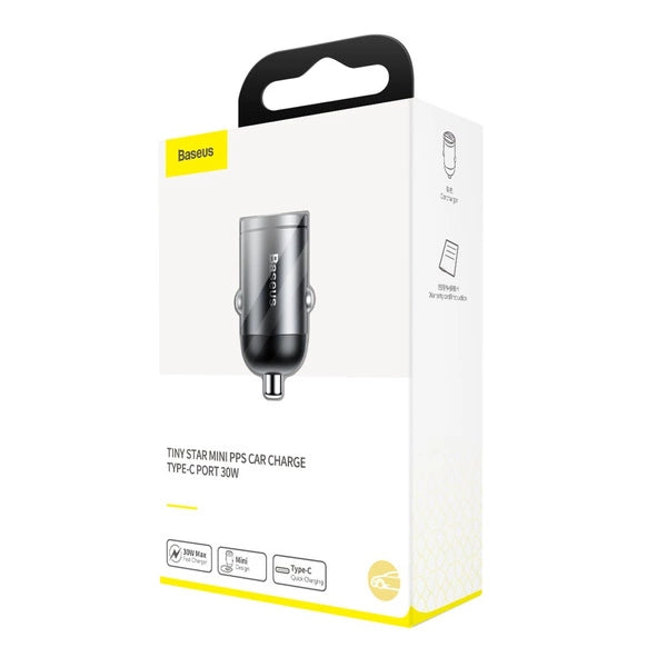 BASEUS ŁADOWARKA SAMOCHODOWA TINY STAR MINI PD 30W 1X USB-C SZARA VCHX-B0G