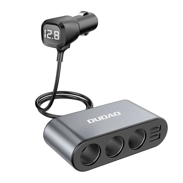 DUDAO ŁADOWARKA SAMOCHODOWA 2X USB / 3X ROZDZIELACZ GNIAZDA ZAPALNICZKI CZARNY (R1PRO BLACK)