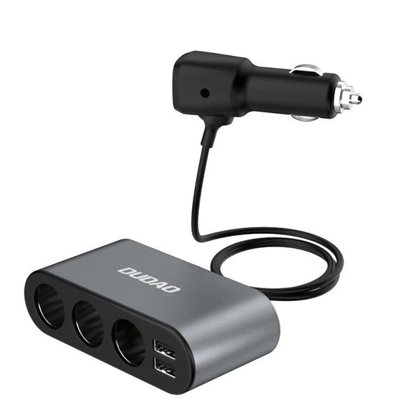 DUDAO ŁADOWARKA SAMOCHODOWA 2X USB / 3X ROZDZIELACZ GNIAZDA ZAPALNICZKI CZARNY (R1PRO BLACK)