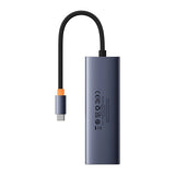 HUB USB-C 4W1 BASEUS ULTRAJOY 3 X USB-A 3.0 + RJ45 - SZARY