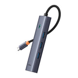 HUB USB-C 4W1 BASEUS ULTRAJOY 3 X USB-A 3.0 + RJ45 - SZARY