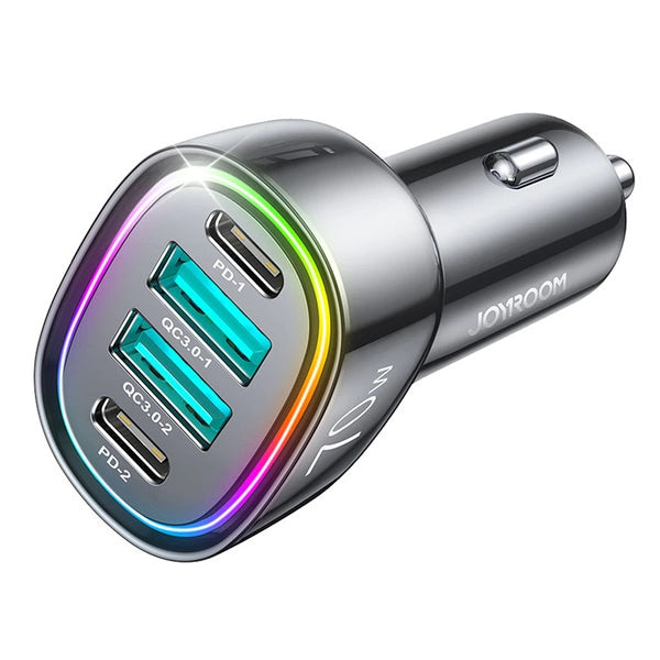 JOYROOM ŁADOWARKA SAMOCHODOWA 70W Z 4 PORTAMI: 2 X USB C, 2 X USB CZARNA (JR-CL29)
