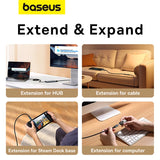BASEUS HIGH DEFINITION KABEL PRZEDŁUŻACZ PRZEJŚCIÓWKA PRZEWÓD USB-C MĘSKI - USB-C ŻEŃSKI 10GB/S 0.5M B0063370C111-00 CZARNY