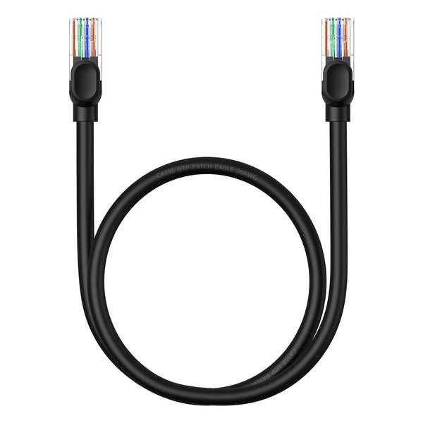 KABEL ETHERNET BASEUS HIGH SPEED CAT 5 RJ-45 1000MB/S 0,5M OKRĄGŁY - CZARNY