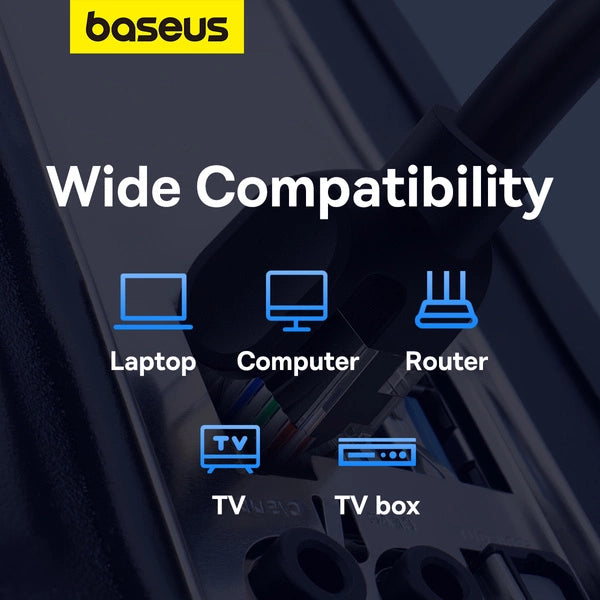 KABEL ETHERNET BASEUS HIGH SPEED CAT 5 RJ-45 1000MB/S 0,5M OKRĄGŁY - CZARNY
