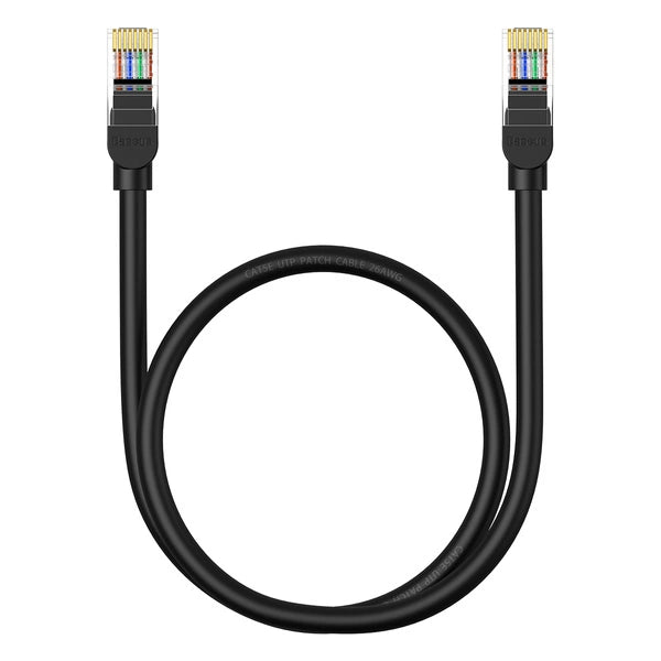 KABEL ETHERNET BASEUS HIGH SPEED CAT 5 RJ-45 1000MB/S 0,5M OKRĄGŁY - CZARNY