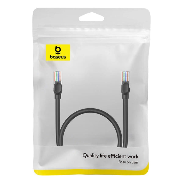 KABEL ETHERNET BASEUS HIGH SPEED CAT 5 RJ-45 1000MB/S 0,5M OKRĄGŁY - CZARNY