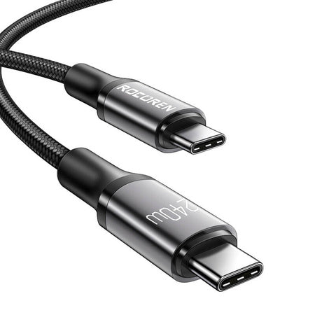 KABEL USB-C DO USB-C ROCOREN RETRO SERIES 240W 3M SZARY