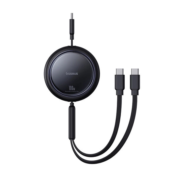 KABEL ZWIJANY BASEUS BRIGHT MIRROR SERIES USB-C - 2 X USB-C 100W 1M - CZARNY