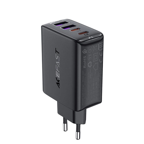 ŁADOWARKA SIECIOWA ACEFAST A61 PD Z 4 PORTAMI 45W GAN 2 X USB-C + 2 X USB-A - CZARNA