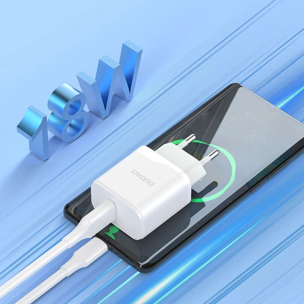 ŁADOWARKA DUDAO A20EU SIECIOWA USB-A 18W - BIAŁA + KABEL USB-A - MICRO USB