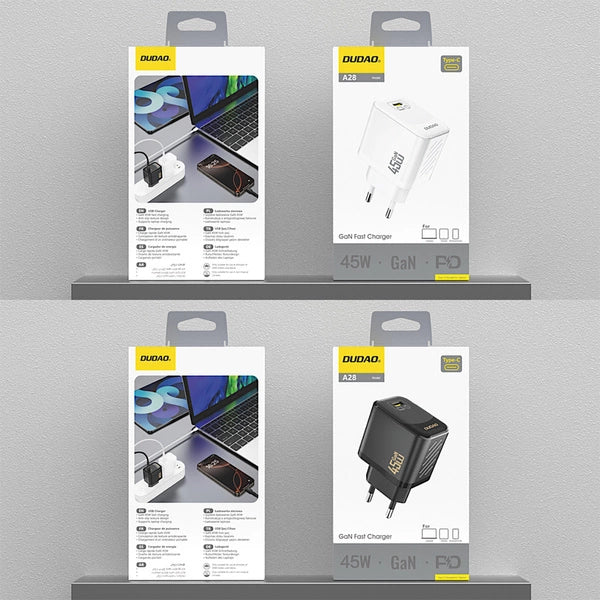 ŁADOWARKA SIECIOWA DUDAO A28 45W GAN USB-C - BIAŁA
