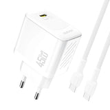 ŁADOWARKA SIECIOWA DUDAO A28 45W GAN +KABEL USB-C - BIAŁA
