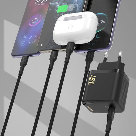 ŁADOWARKA SIECIOWA DUDAO A28 45W GAN +KABEL USB-C - CZARNA