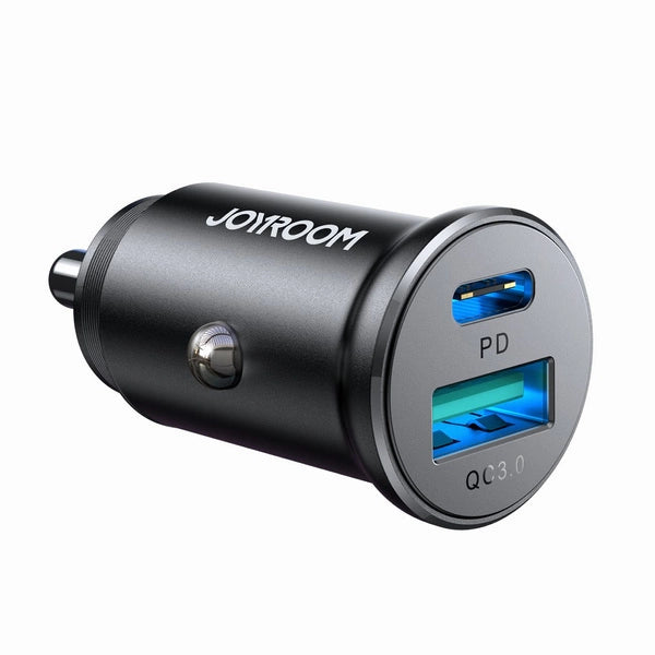 MINI ŁADOWARKA SAMOCHODOWA JOYROOM JR-CCN05 30W USB-A USB-C - CZARNA